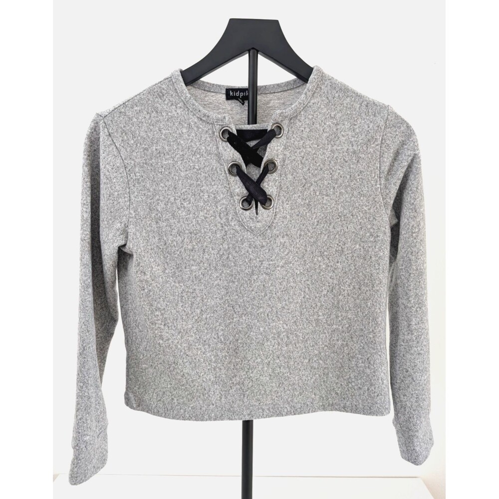 Kidpik Sweater Girls L 10-12 Gray Pullover